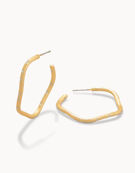 Earrings - Sand Bar Wave Hoop 32mm