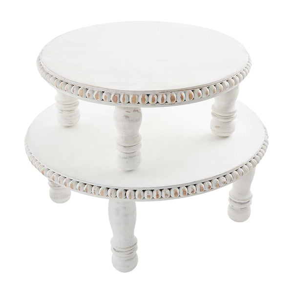 Beaded Pedestal - White