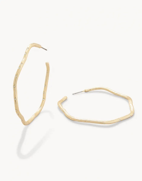 Earrings - Sand Bar Wave Hoop 50MM