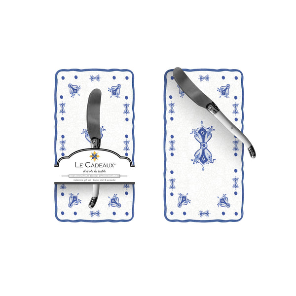 Butter Dish w/Spreader - Moroccan Blue