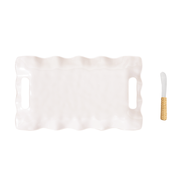 Ruffled Melamine Tray Set