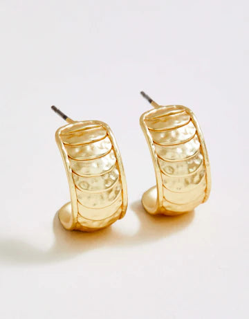 Earrings - Karina Hoop - Gold White