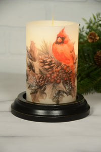 Candle Sleeve - Christmas Cardinal Pine