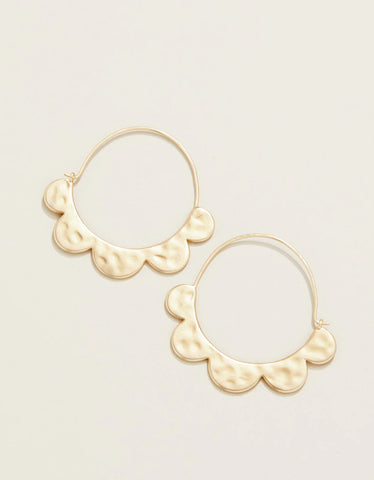 Earrings - Pretty Petal Hoop - Gold