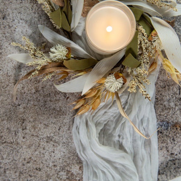 Candle Ring - 12" Cream Heather & Wheat