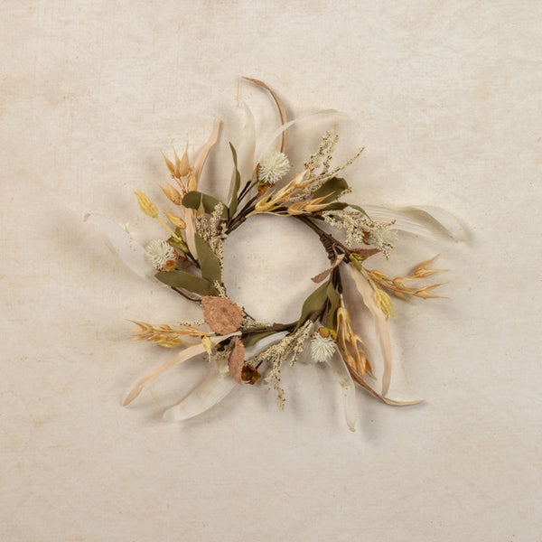 Candle Ring - 12" Cream Heather & Wheat