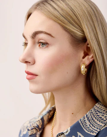 Earrings - Mercer House Hoop - Mother-of-Pearl Gold