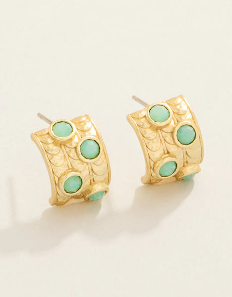 Earrings - Karissa Hoop - Sea Foam Gold