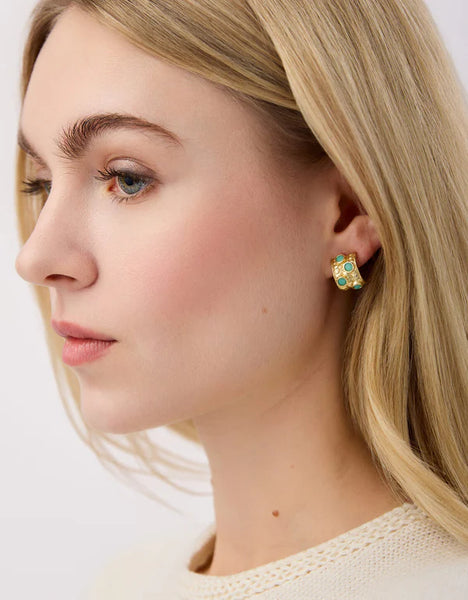 Earrings - Karissa Hoop - Sea Foam Gold