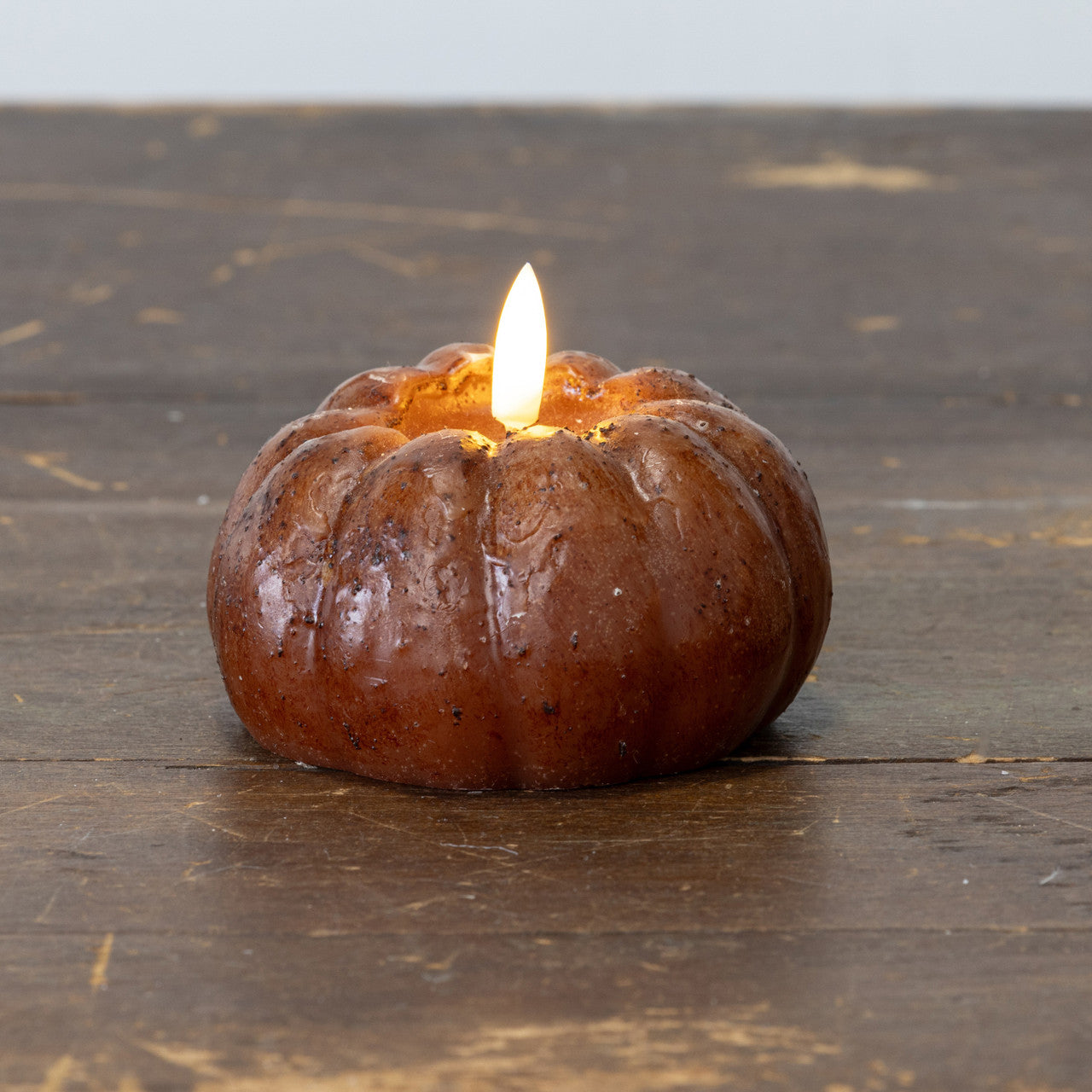 Battery Candle - 3" Bronze Pumpkin