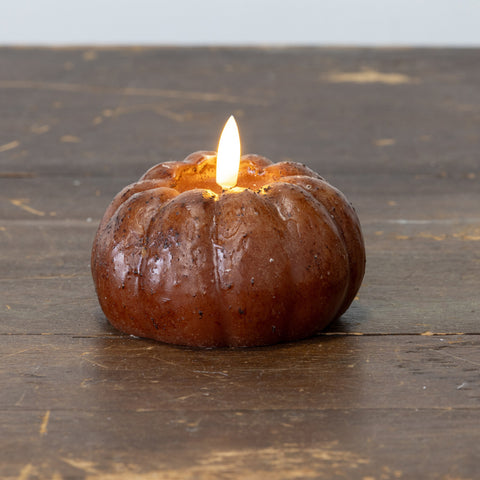 Battery Candle - 3" Bronze Pumpkin