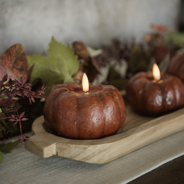 Battery Candle - 3.5" Bronze Pumpkin