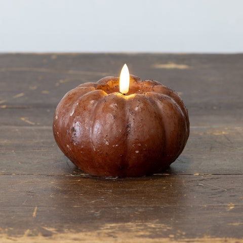 Battery Candle - 3.5" Bronze Pumpkin