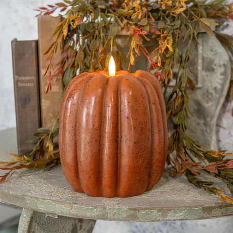 Battery Candle - 6.5" Bronze Pumpkin