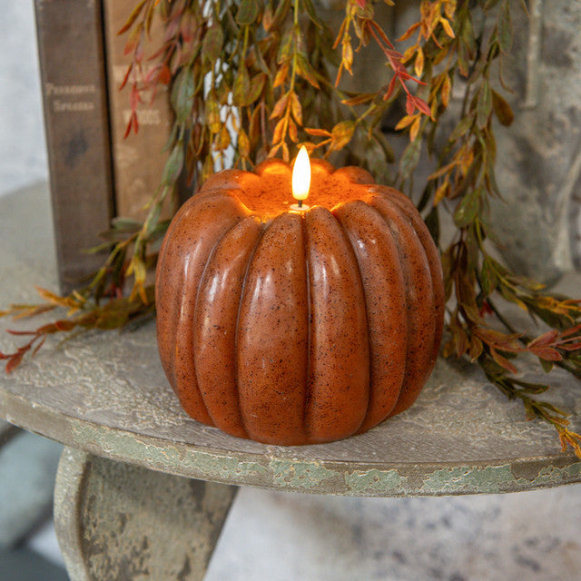 Battery Candle - 5" Bronze Pumpkin
