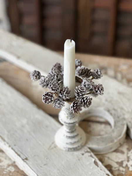 Candle Ring/Wreath - Snowcrested Pinecone