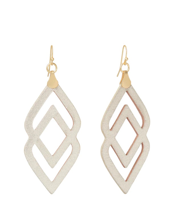 Earrings - Deco Drama Leather - Gold