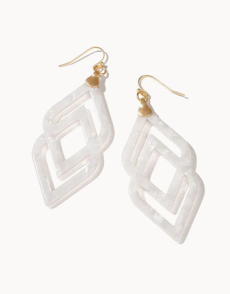Earrings - Deco Drama - White Shimmer