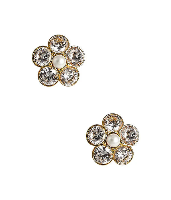Earrings - La Fleur Stud Rhinestone