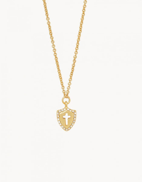 Spartina Necklace - Faith Over Fear/Cross Shield