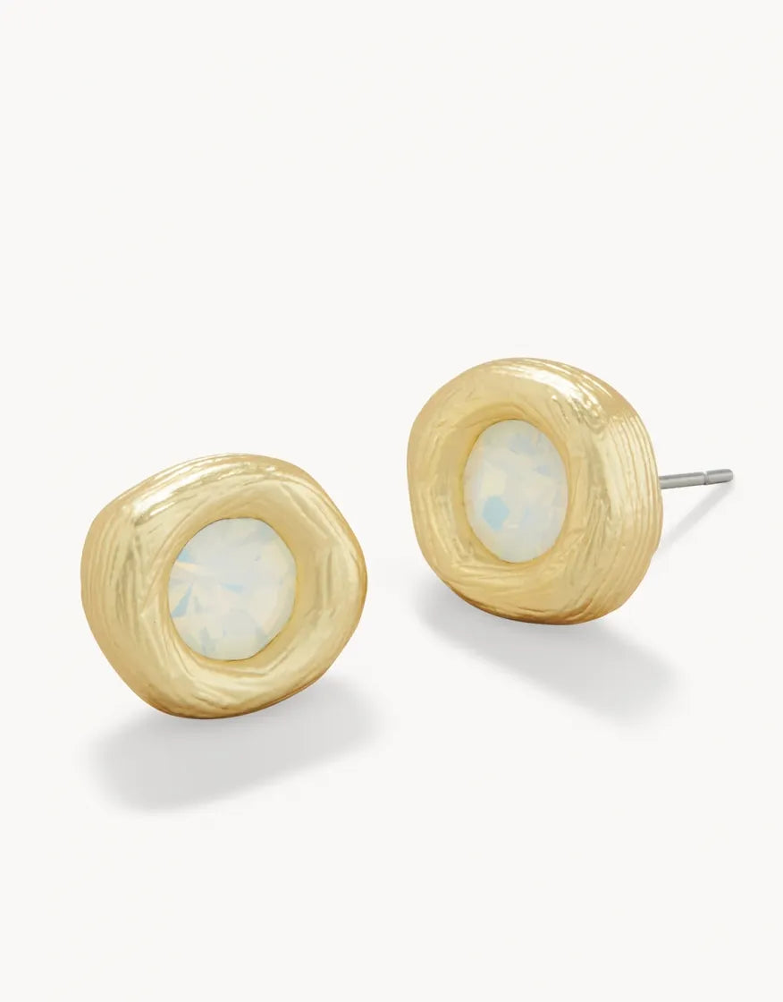 Earrings - Treasured Gem Stud White Opal