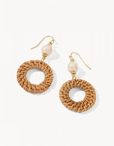 Earrings - Woven Ring Taupe