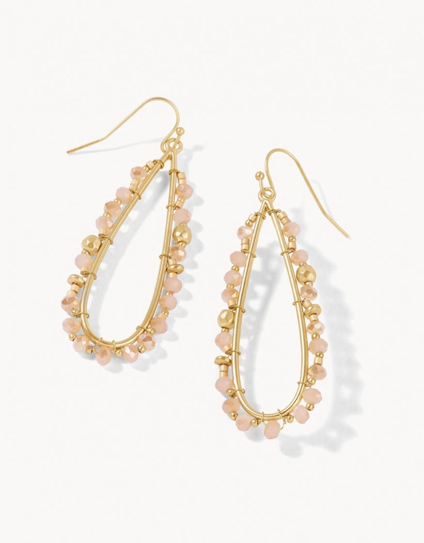 Earrings - Bayberry Raindrop/Taupe