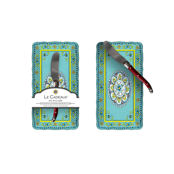 Butter Dish w/Spreader - Madrid Turquoise