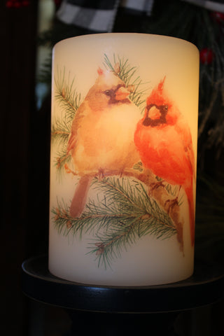 Candle Sleeve - Winter Cardinal Pair