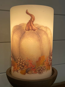 Candle Sleeve - White Fall Pumpkin