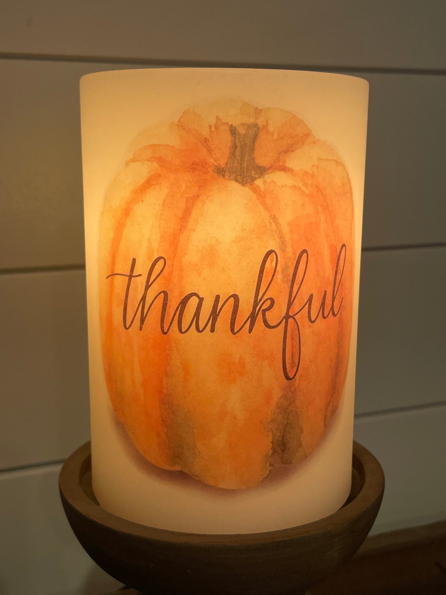 Candle Sleeve - Thankful Pumpkin
