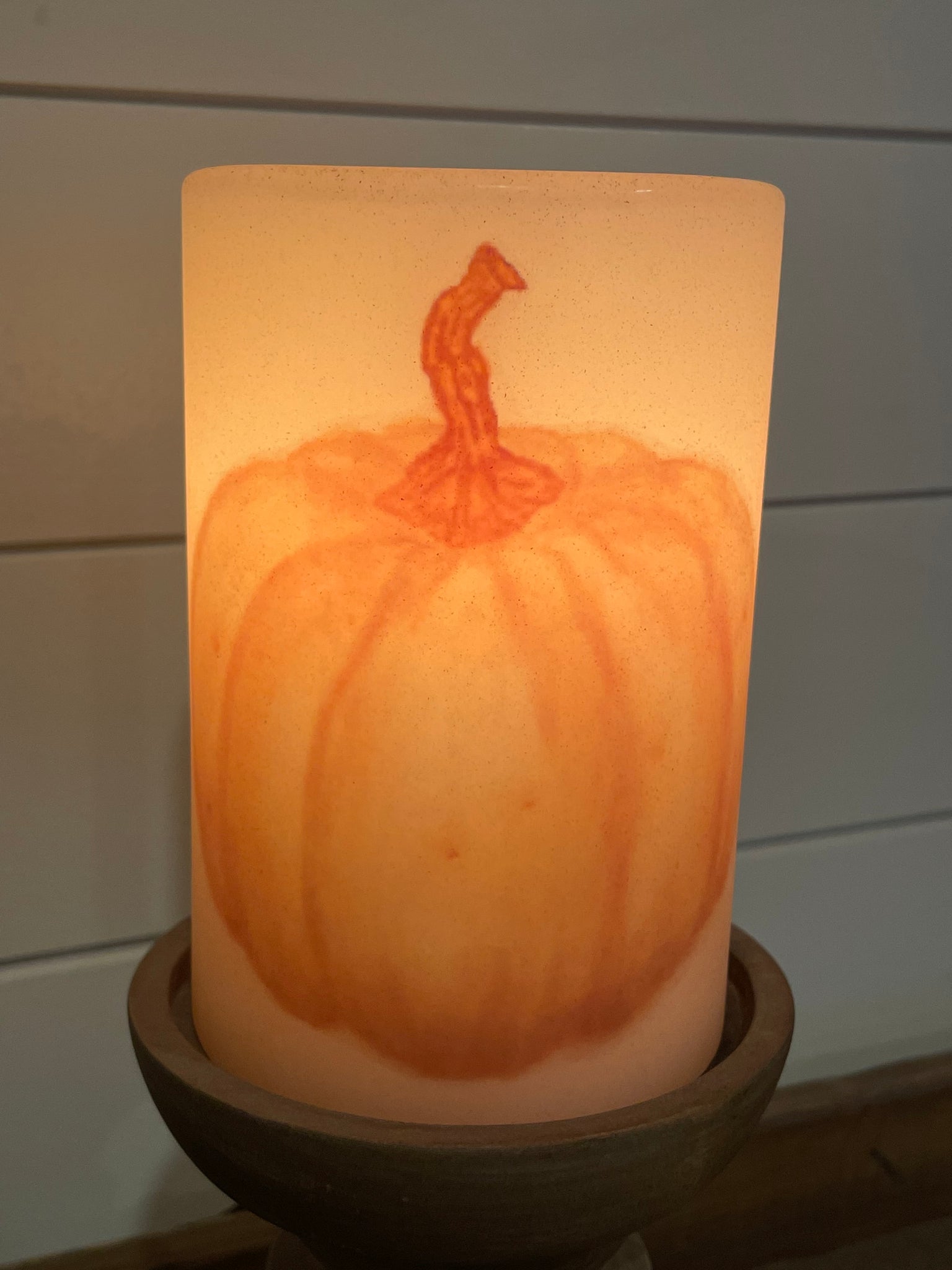 Candle Sleeve - Gold Shabby Pumpkin