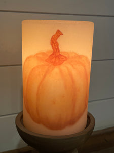 Candle Sleeve - Gold Shabby Pumpkin