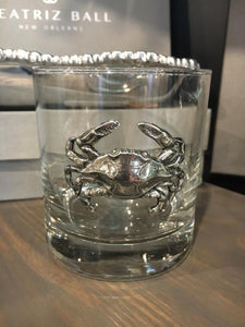 Pewter Blue Crab - Old Fashioned Glass