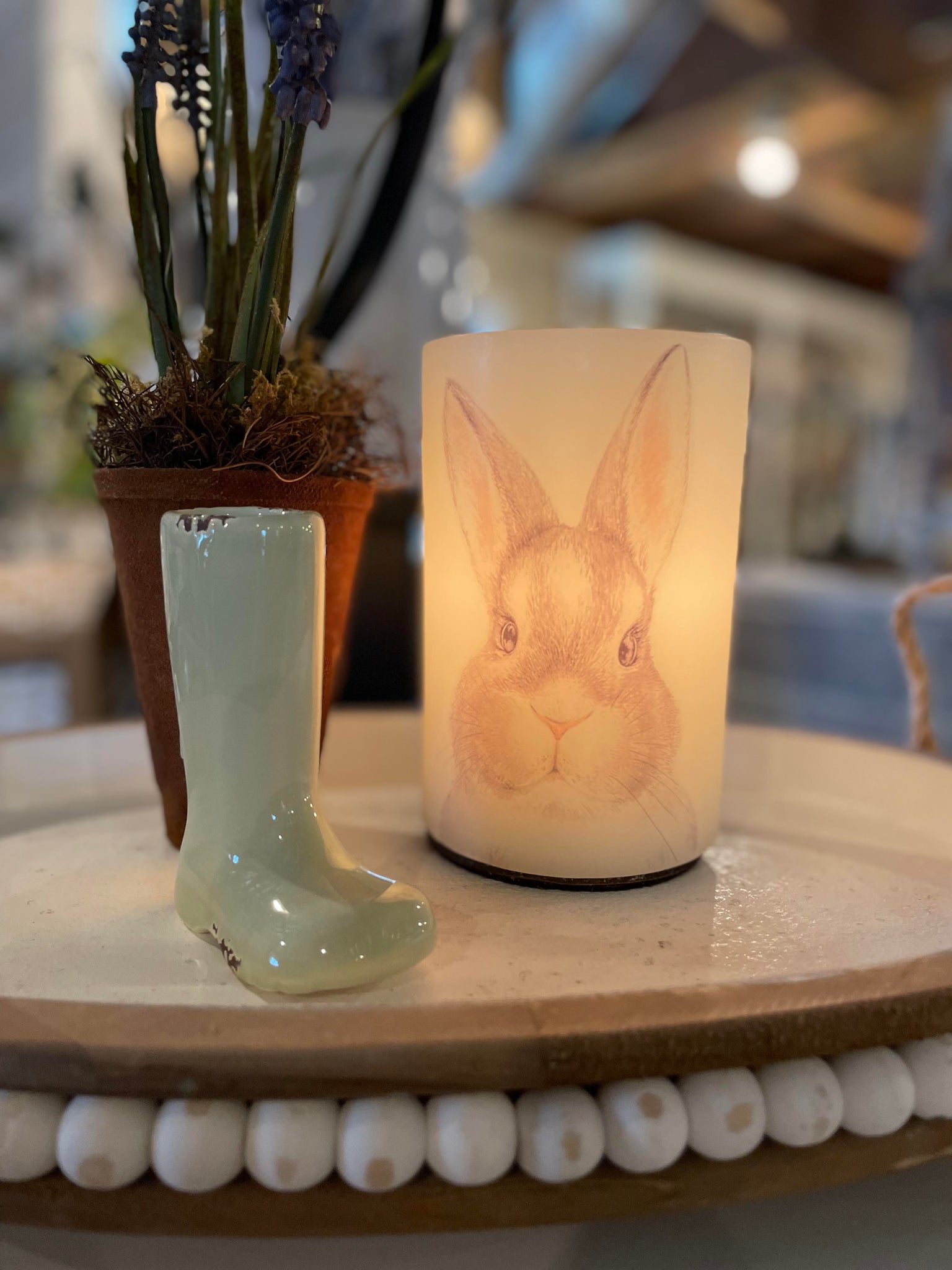 Candle Sleeve - Watercolor Bunny Face