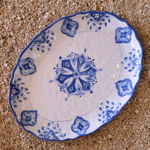Scallop Oval Platter - Moroccan Blue