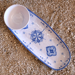 Bowl and Tray Set- Moroccan Blue