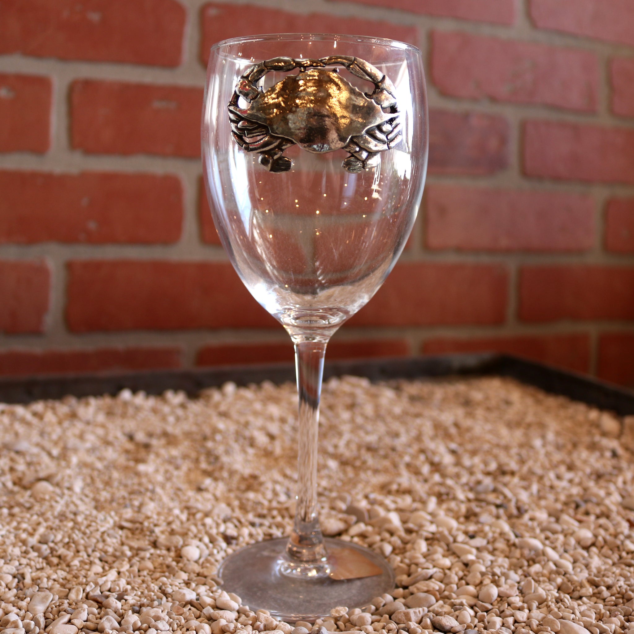 Pewter Blue Crab - Wine Glass