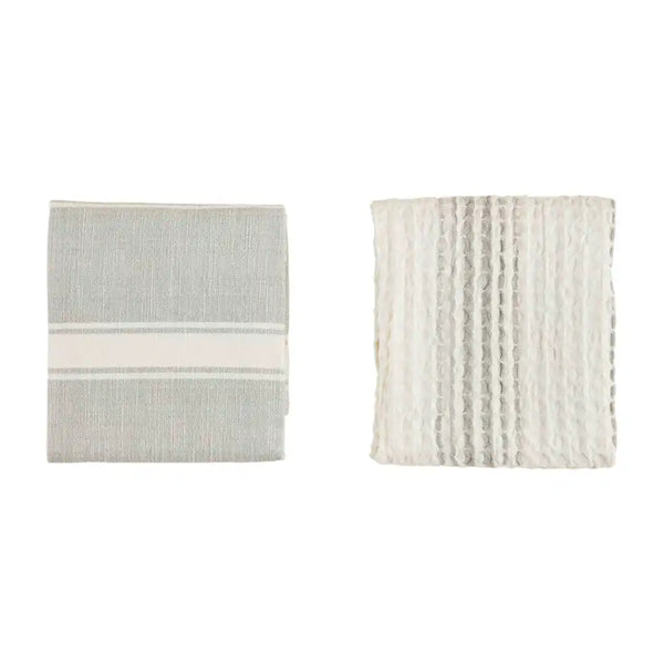 Towels - Gray Waffle Cotton