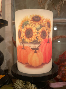 Candle Sleeve - Fall Flower Harvest